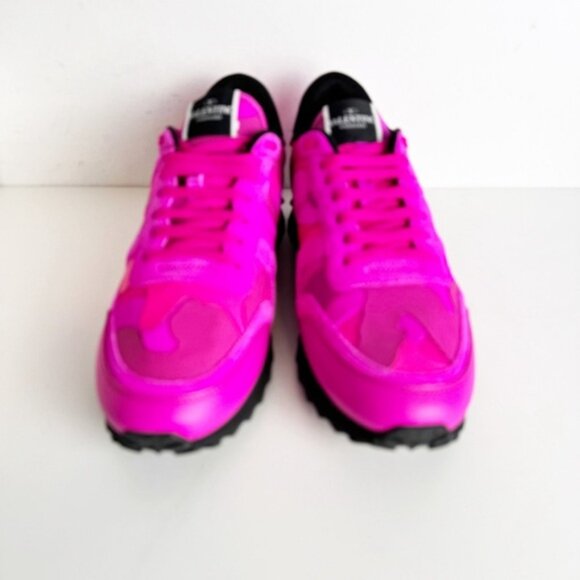 VALENTINO GARAVANI Rockrunner camouflage-print leather and mesh trainers - Picture 2 of 9